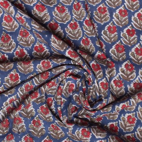 Tissu block print indien Varanasi
