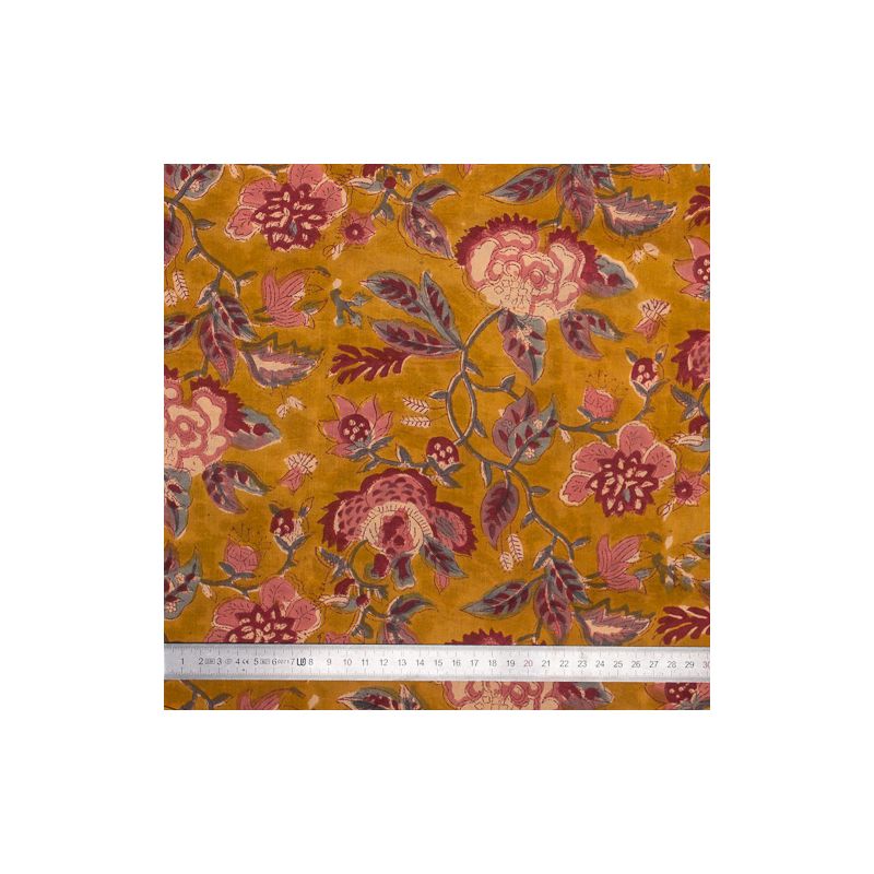 Tissu block print indien Shorapur