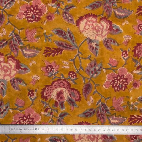 Tissu block print indien Shorapur