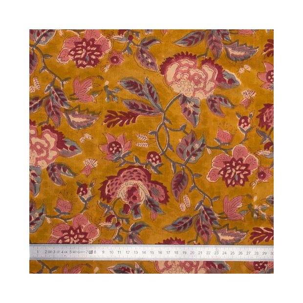 Tissu block print indien Shorapur