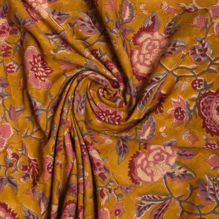 Tissu block print indien Shorapur