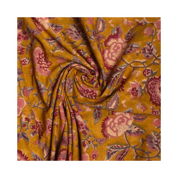 Tissu block print indien Shorapur