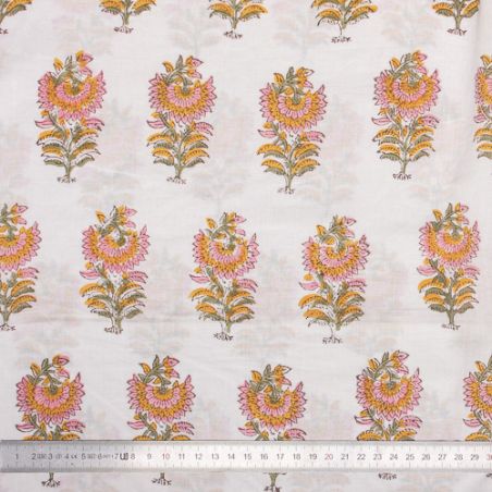 Tissu block print indien Manoli