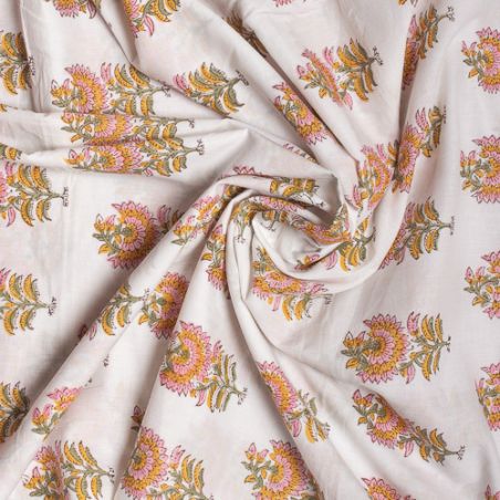 Tissu block print indien Manoli