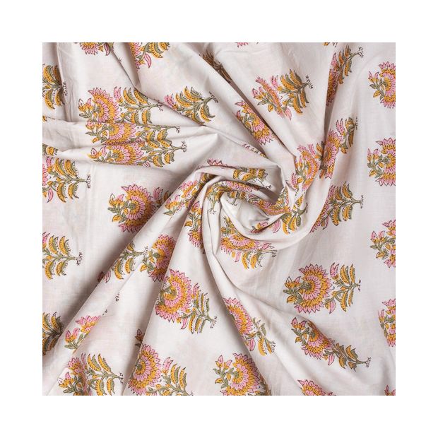 Tissu block print indien Manoli