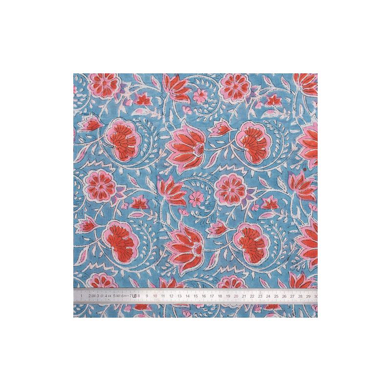 Tissu block print indien Kasheli