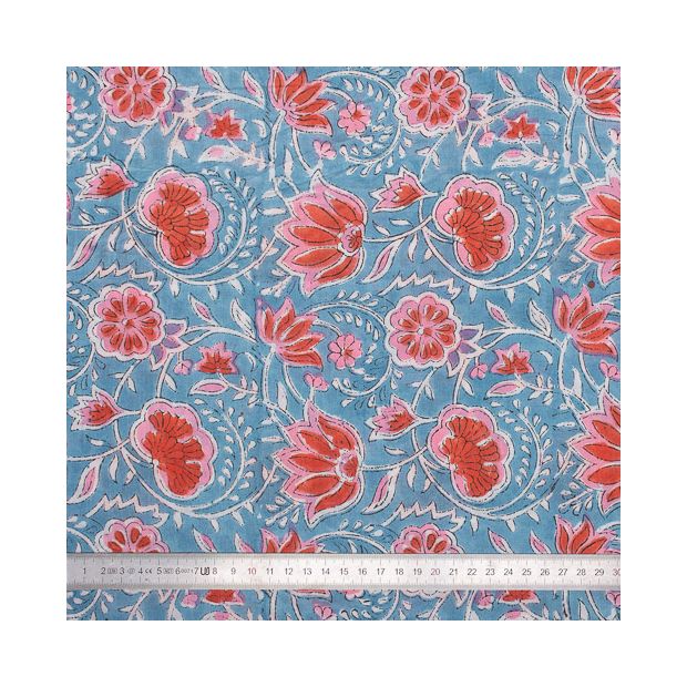 Tissu block print indien Kasheli