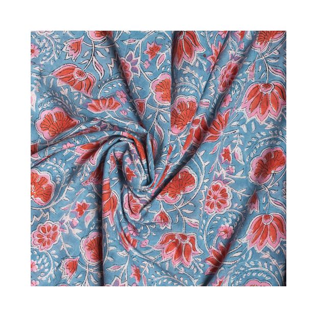 Tissu block print indien Kasheli