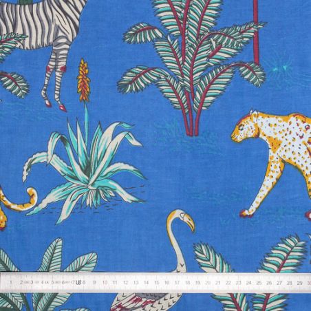 Tissu coton Savanna bleu