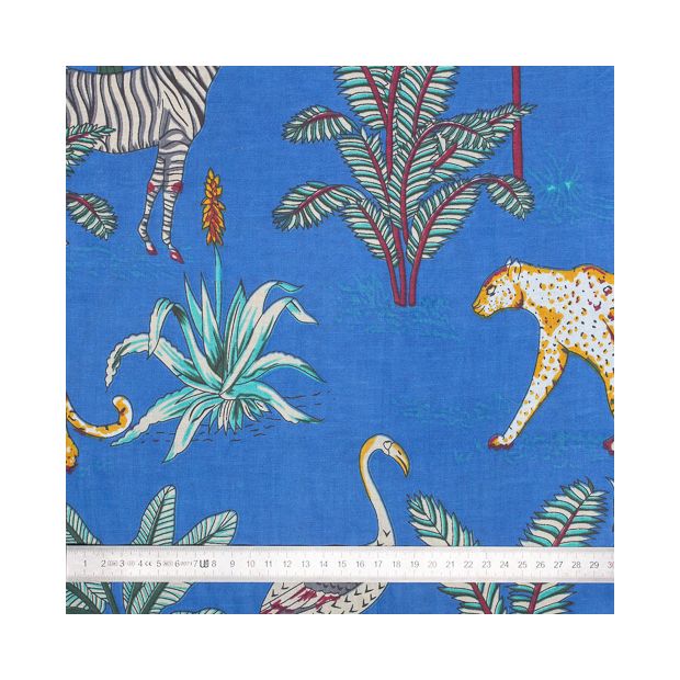 Tissu coton Savanna bleu