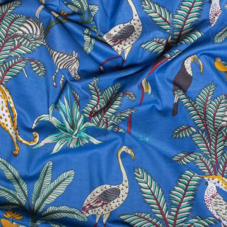 Tissu coton Savanna bleu