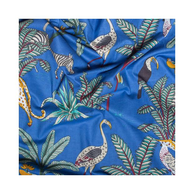 Tissu coton Savanna bleu