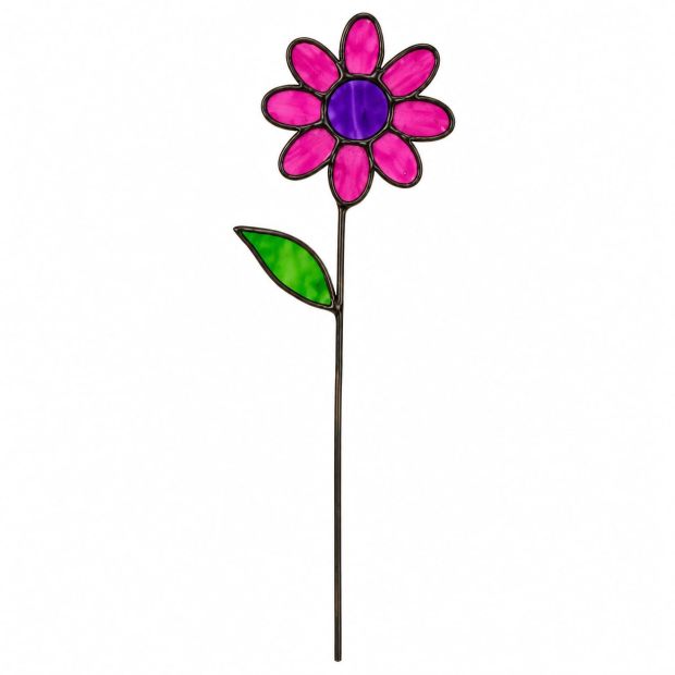 Fleur vitrail Marguerite Rose