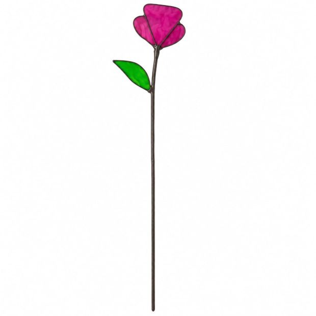 Fleur vitrail Coquelicot Rose