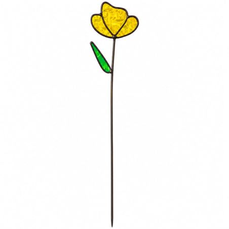 Fleur vitrail Coquelicot jaune