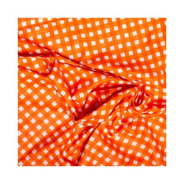 Tissu coton Vichy orange