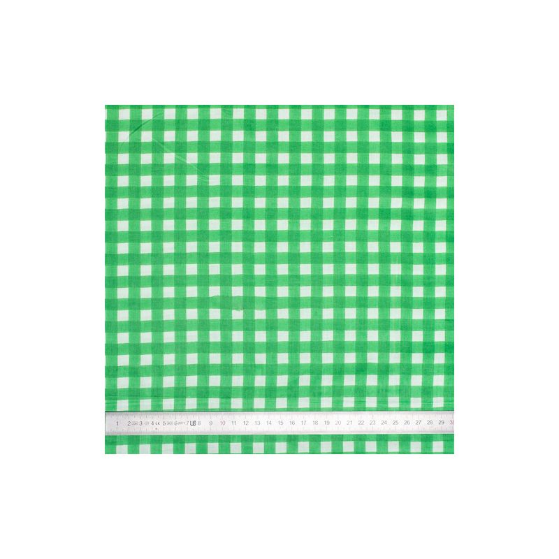 Tissu coton Vichy vert menthe