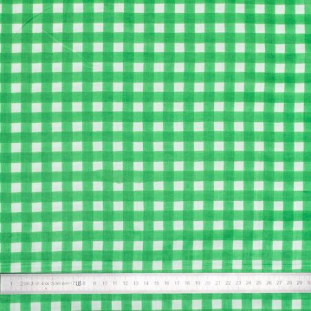 Tissu coton Vichy vert menthe