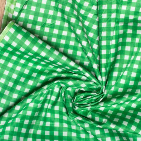 Tissu coton Vichy vert menthe