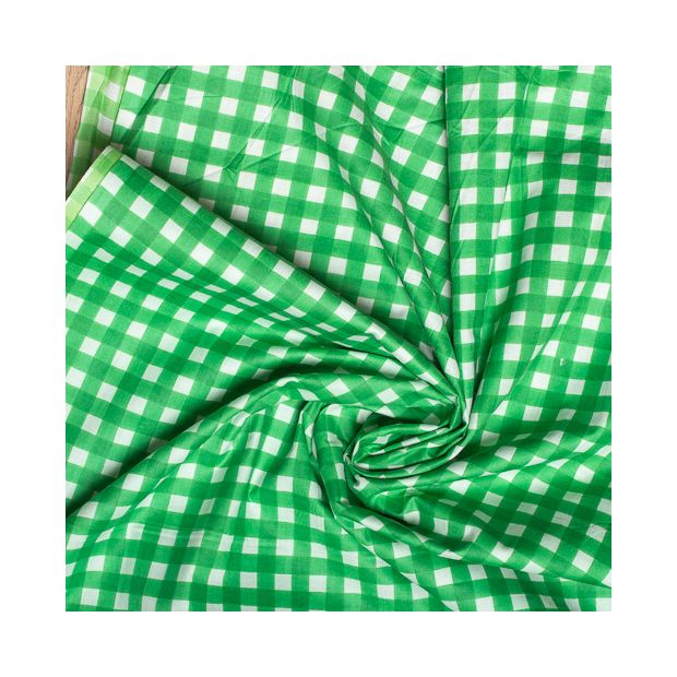 Tissu coton Vichy vert menthe