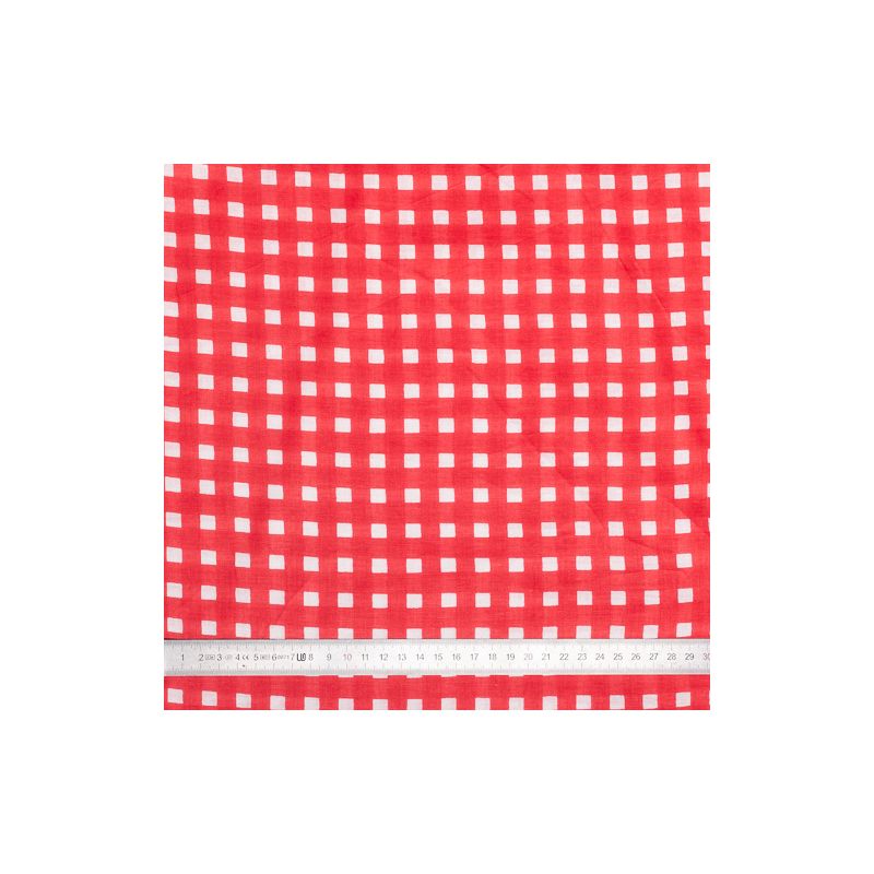 Tissu coton Vichy rouge