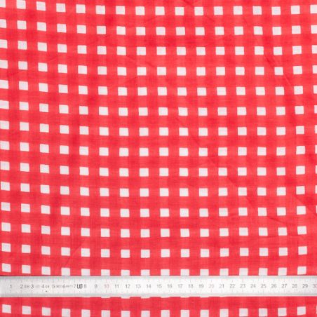 Tissu coton Vichy rouge