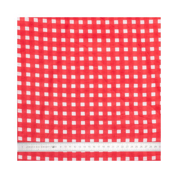 Tissu coton Vichy rouge