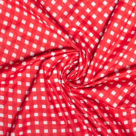 Tissu coton Vichy rouge