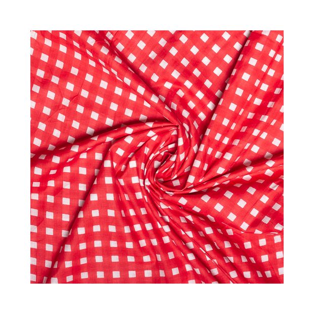 Tissu coton Vichy rouge