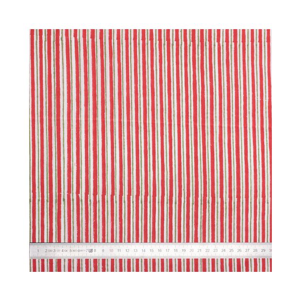 Tissu coton Fines rayures rouges