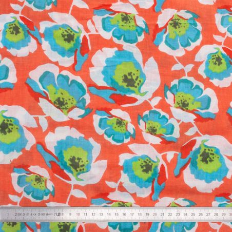Tissu coton Plumbago