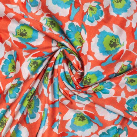 Tissu coton Plumbago