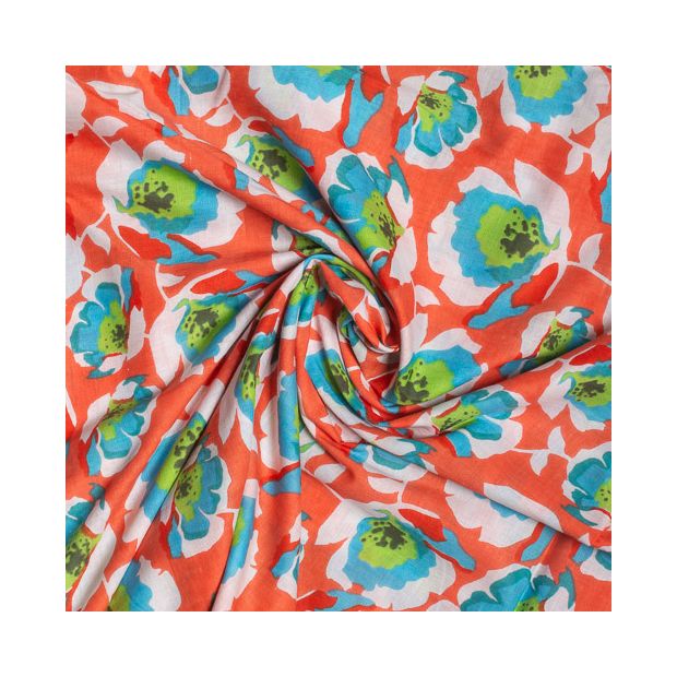 Tissu coton Plumbago