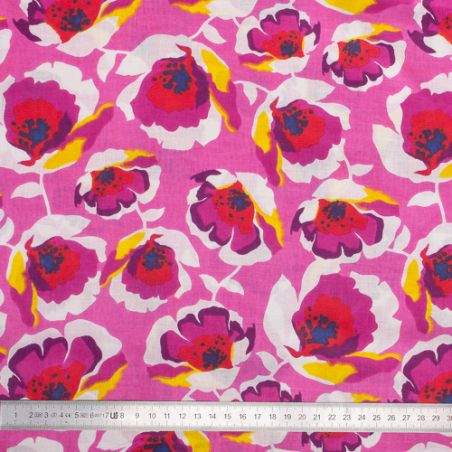 Tissu coton Hibiscus