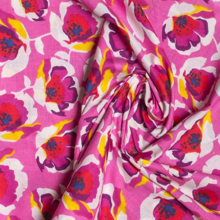Tissu coton Hibiscus