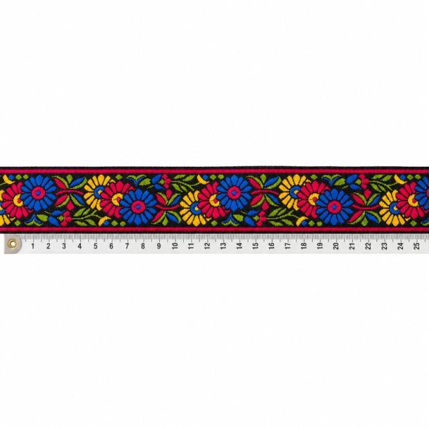 Galon brodé Fleurs electric farandole