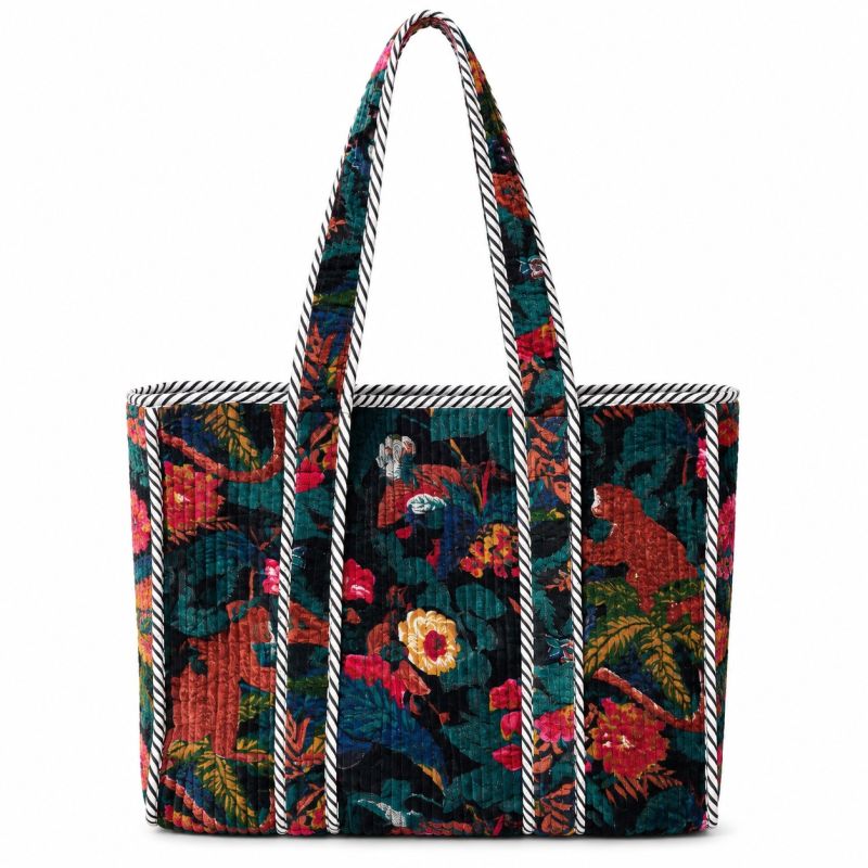 Sac cabas matelassé velours Tikka