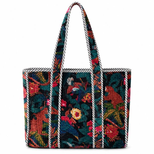 Sac cabas matelassé velours Tikka