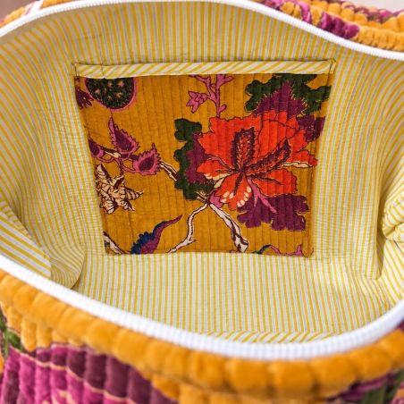 Sac weekend matelassé veloursReva moutarde