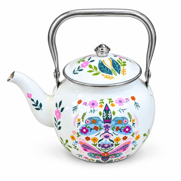 Théière inox peinte à la main Titli