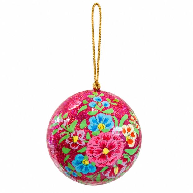 Boule de Noël Sanjay rose