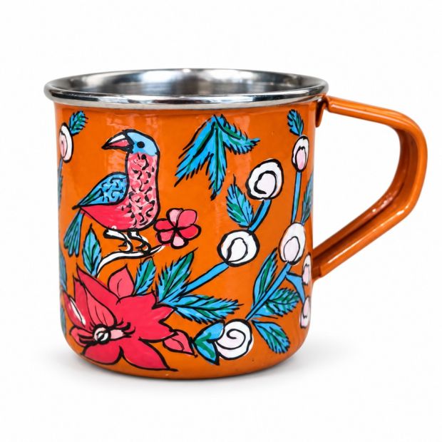 Tasse inox peinte à la main Passaro