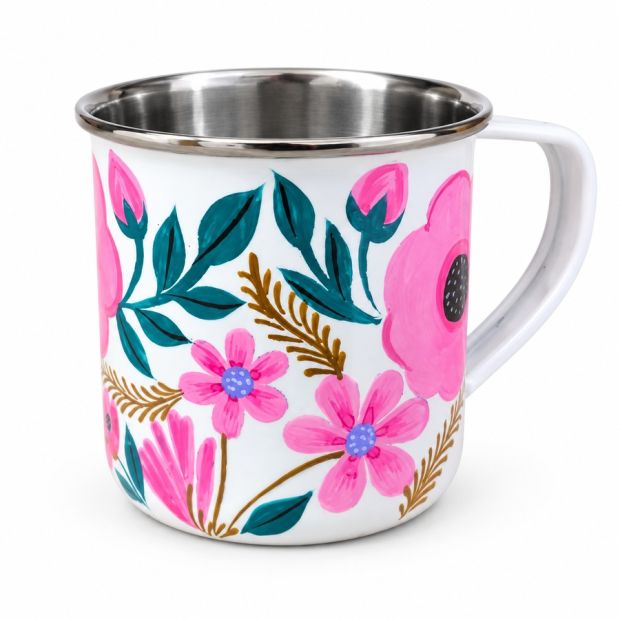 Tasse inox peinte à la main Kandla