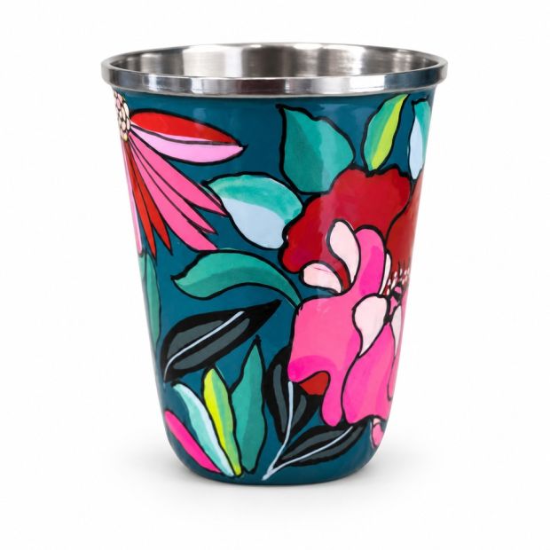 Petit verre inox peint à la main Havana
