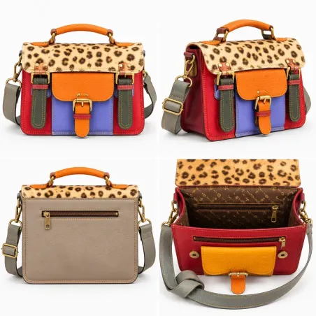 Sac en cuir recyclé Petit cartable