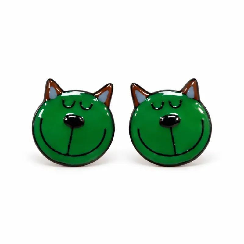 Boucles d'oreilles Cat vert
