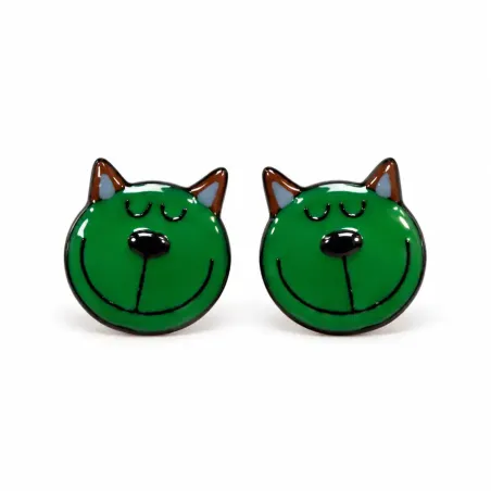 Boucles d'oreilles Cat vert