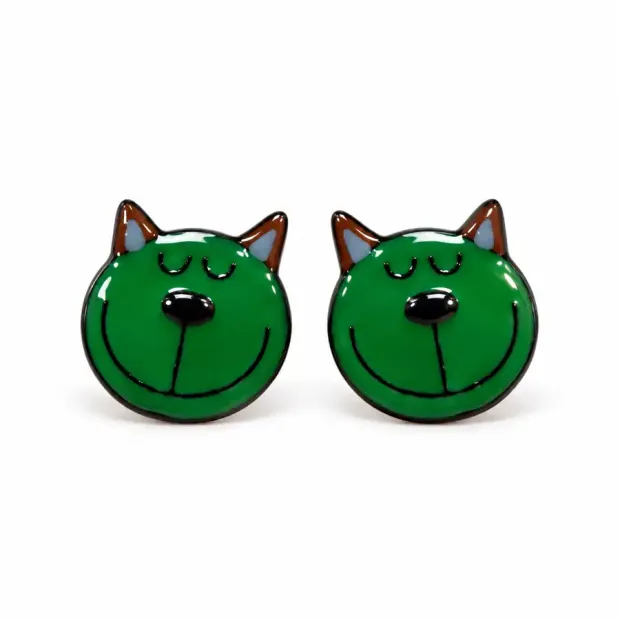 Boucles d'oreilles Cat vert