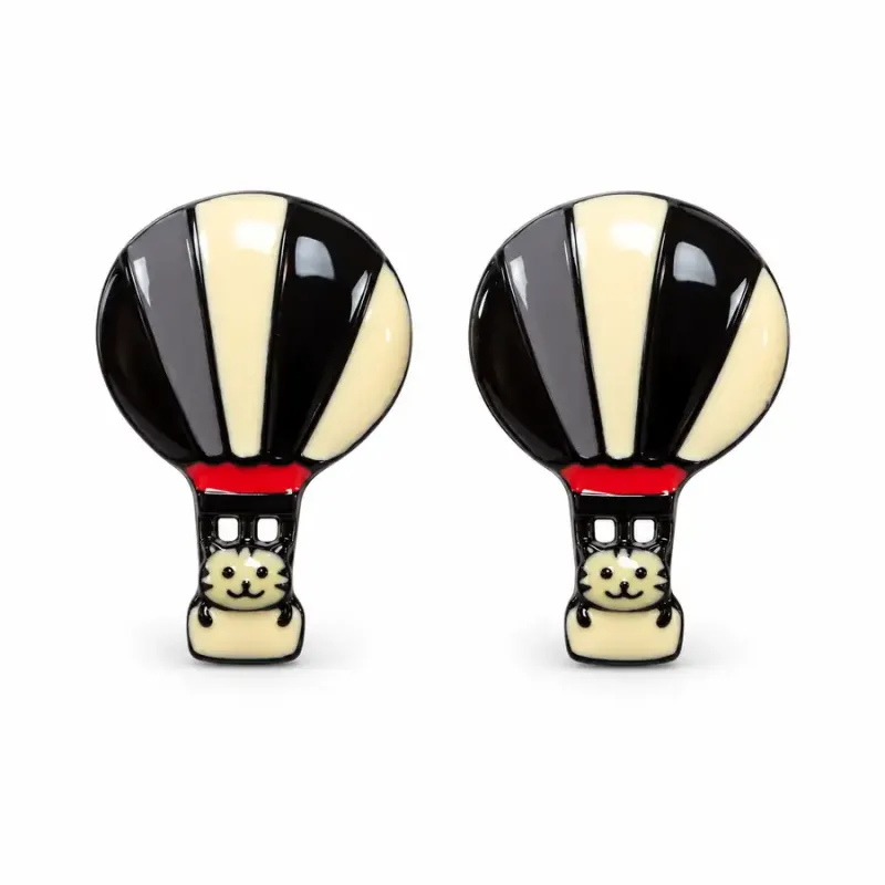 Boucles d'oreilles Montgolfière noire