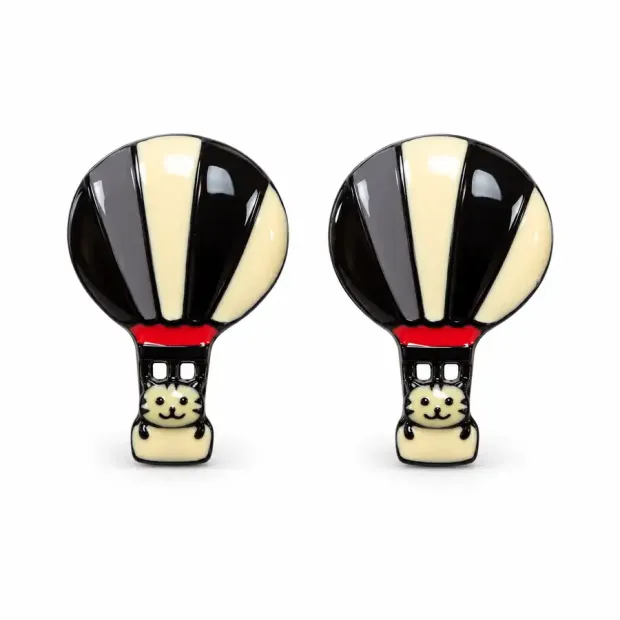 Boucles d'oreilles Montgolfière noire